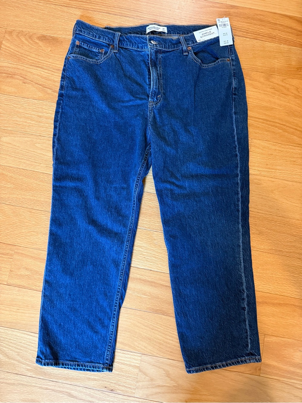 Abercrombie & Fitch Women’s Ultra High Rise Ankle Straight Jeans - Blue